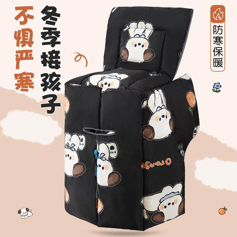 电动车后座挡风被冬季加绒加厚亲子冬天电瓶自行车防寒防水防风罩