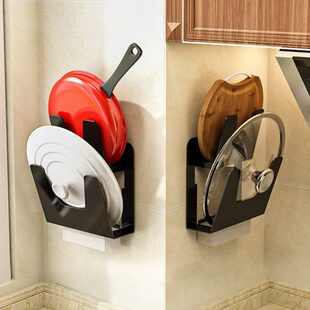 菜板收纳砧板置物架厨房案板架挂锅架壁挂神器粘板放免打孔锅盖架