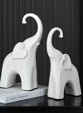 现代简约招财大象摆件创意玄关客厅电视柜酒柜Q办公室桌面装饰送