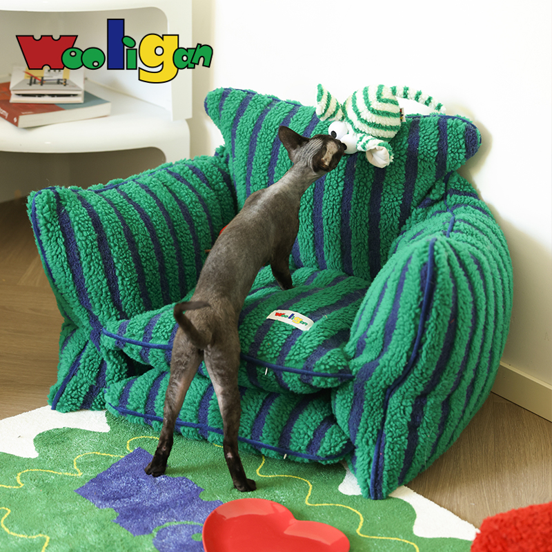 wooligan条纹猫窝狗窝可拆洗抗菌除臭小猫睡觉四季通用宠物沙发