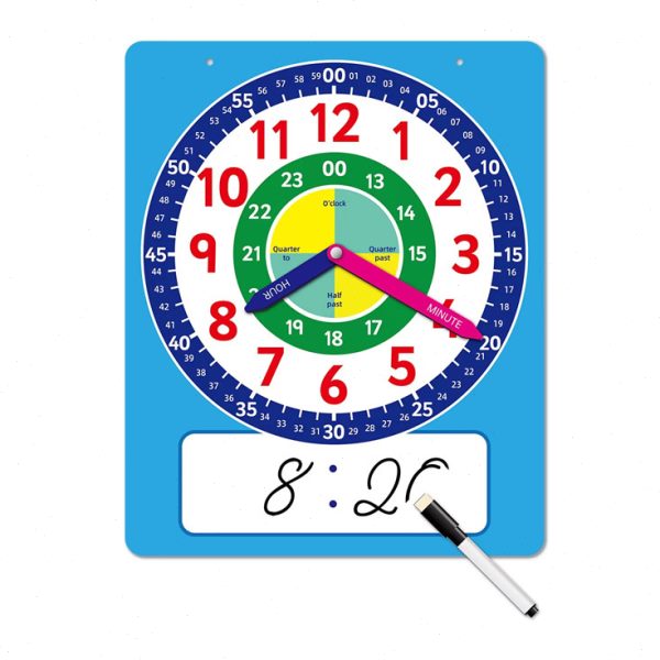 可擦写钟表教具儿童小学一二年级数学学习时间钟表模型板教学用品