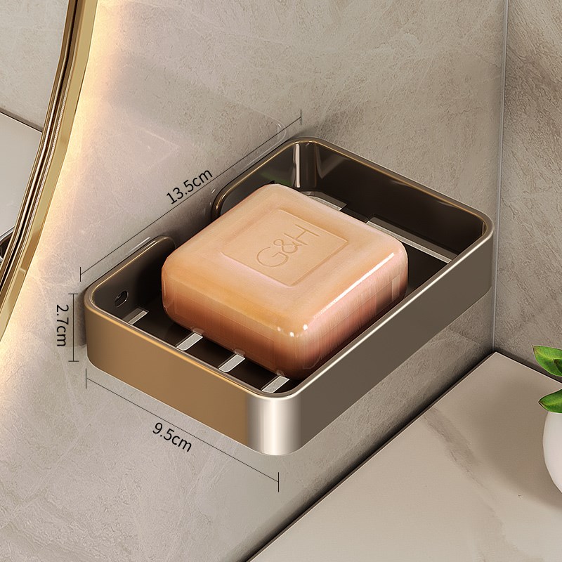 不锈钢免打孔f肥皂盒 壁挂式香皂盒 卫生间置物架洗手间沥水架挂