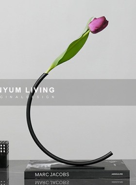 简约现代抽象几何金属创意花插软装D饰品摆件样板房售楼处玄关摆