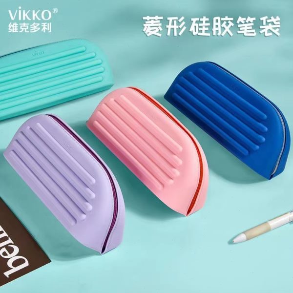维克多利网红软硅胶笔袋多功能简约大容量笔盒中学生男女孩小学生