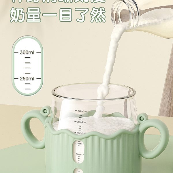 儿童牛奶杯带刻度宝宝玻璃喝奶杯3岁以上专用婴儿防摔耐高温杯子2