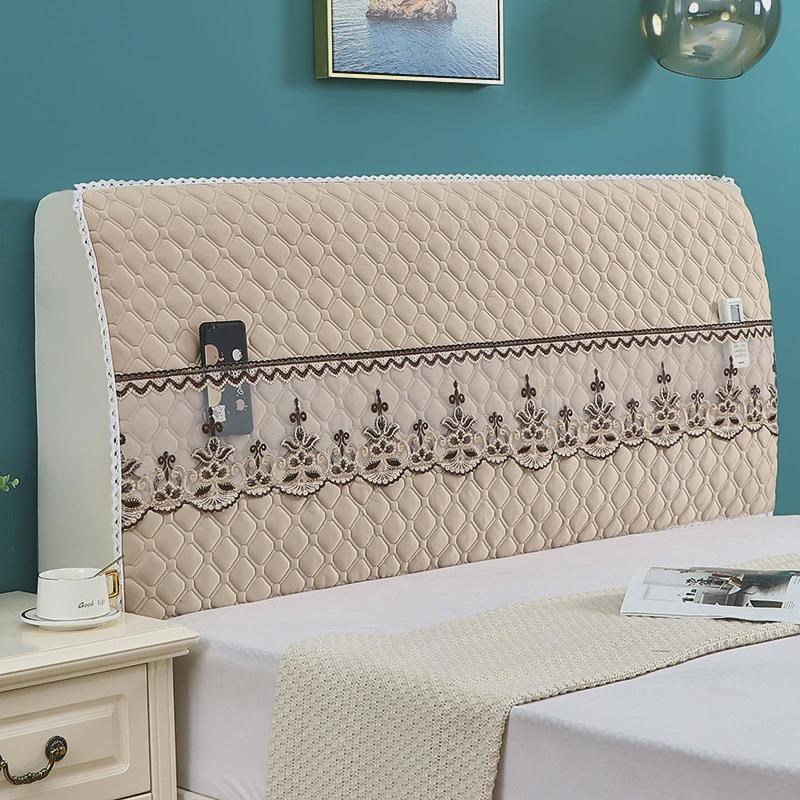 热销全包加厚防撞床头套罩布v艺弧形床头靠背罩欧式床头床头防尘