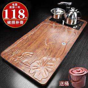 茶海简约客厅 整套全自动茶具茶盘家用实木托盘带电磁炉一体套装