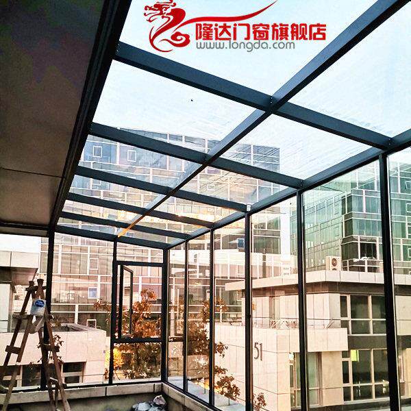 上海阳光房制作玻璃雨棚夹胶玻璃阳光房铝合金阳光房制作上海门窗