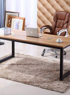 简易电脑桌钢木书桌简约现代双人经济型办公桌子台式桌家用写字台