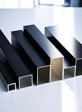 黑色铝合金方管20x25x30x40x50x60x80x100铝方管铝方通型材铝格栅