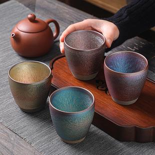 建阳铁胎建盏主人杯单杯大号七彩曜变兔毫茶杯陶瓷功夫茶具品茗杯