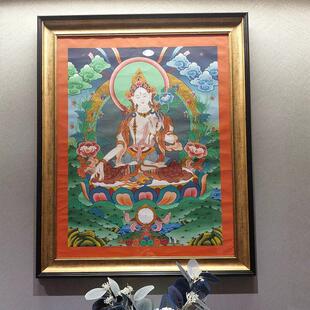 唐卡装裱画 画框佛像保护相框字画 画正方形画 画框带玻璃背板可