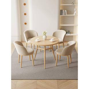 斯堪 纳维亚简单谈判小圆桌和椅子组合接待接待休闲培训机构桌椅