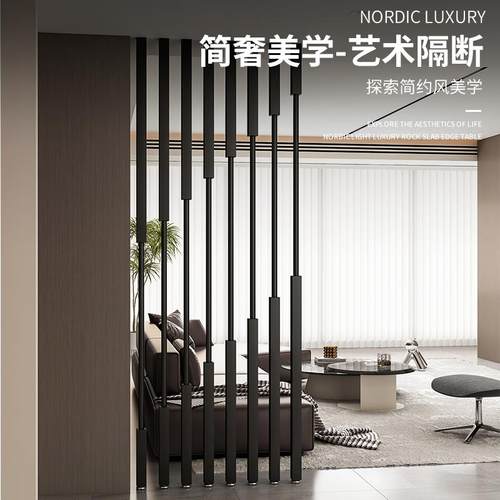 免打孔隔断立柱钢材方管方通竖条纹屏风办公室玄关客厅栏栅钢铁型