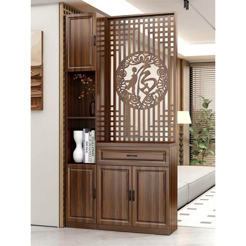 新中式玄关柜屏风隔断客厅入户正对门遮挡进门福字酒柜鞋柜一体