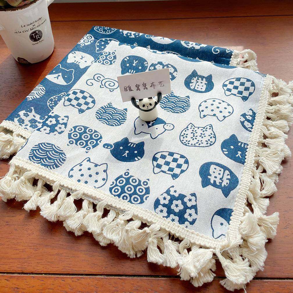 棉麻盖布笔记本电脑打印机防尘罩床头柜盖巾微波炉冰箱冰柜防尘布