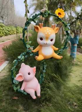 民宿花园户外庭院装饰阳台小装饰品幼儿园墙面挂树布置园林绿化