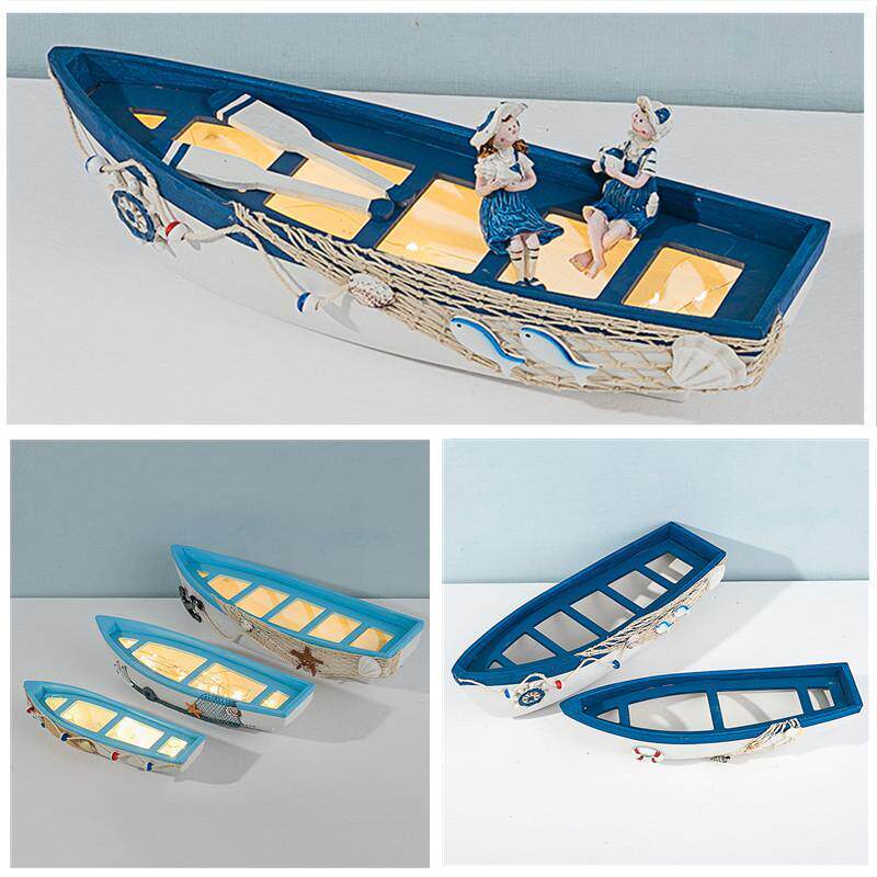 地中海风格轮船创意家居装饰摆设木质帆船模型摆件手工艺木船小船