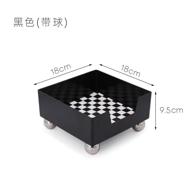 棋盘格托盘客厅玄关钥匙杂物小件桌面储物收纳盘化妆品叠加置物架