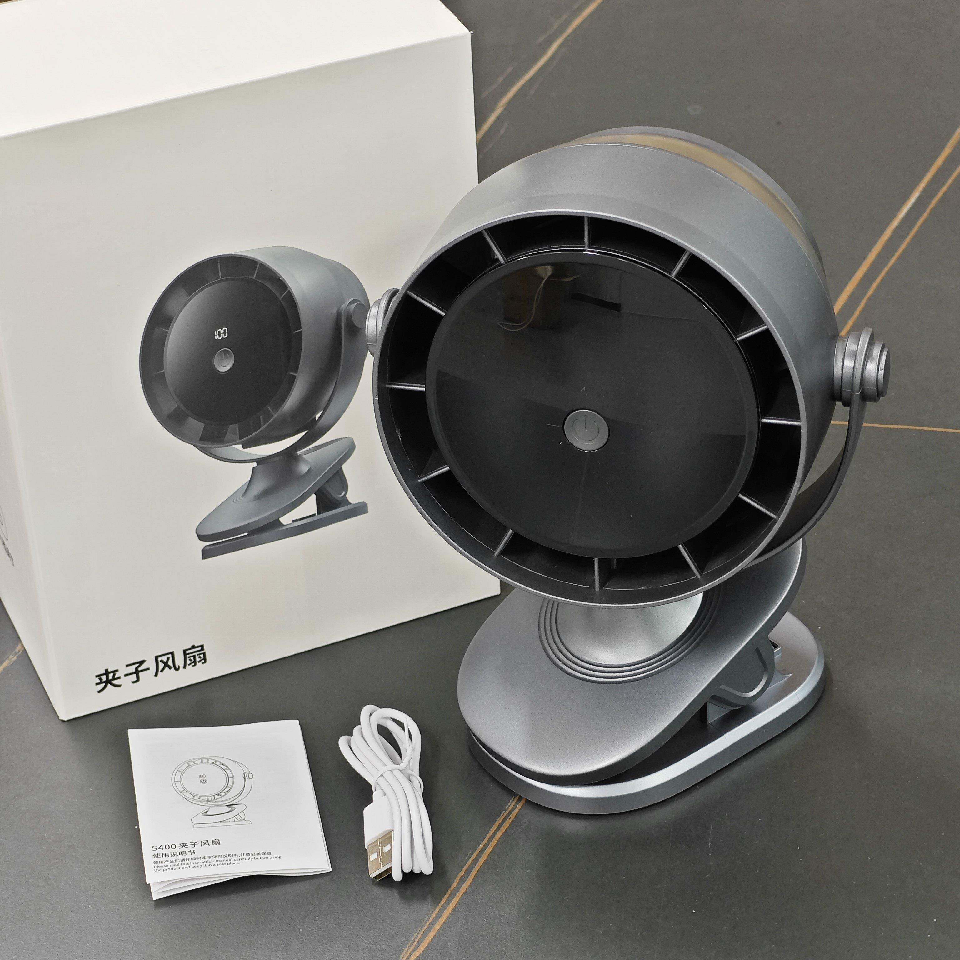 LED数显夹子风扇六档风力台放壁挂夹持悬挂四合一静音便携小风扇