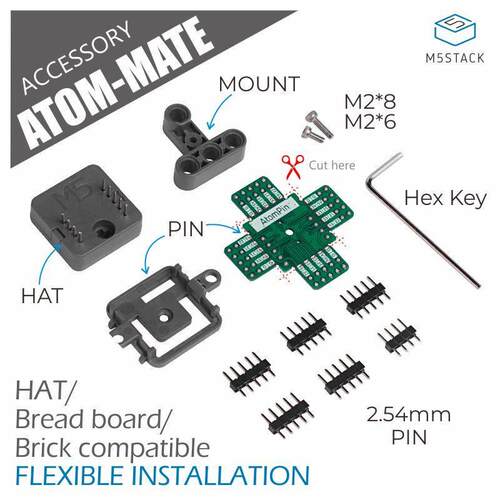 官方M5Stack Atom Mate转接面包板电路DIY扩展套件带PIN脚引出