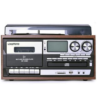 黑胶唱片机复古多功能CD磁带LP唱片电唱机小型（单向接收蓝牙版）