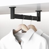 浅衣柜挂衣杆l型u型挂衣杆柜内扁横杆纵向铝合金衣柜杆五金配件