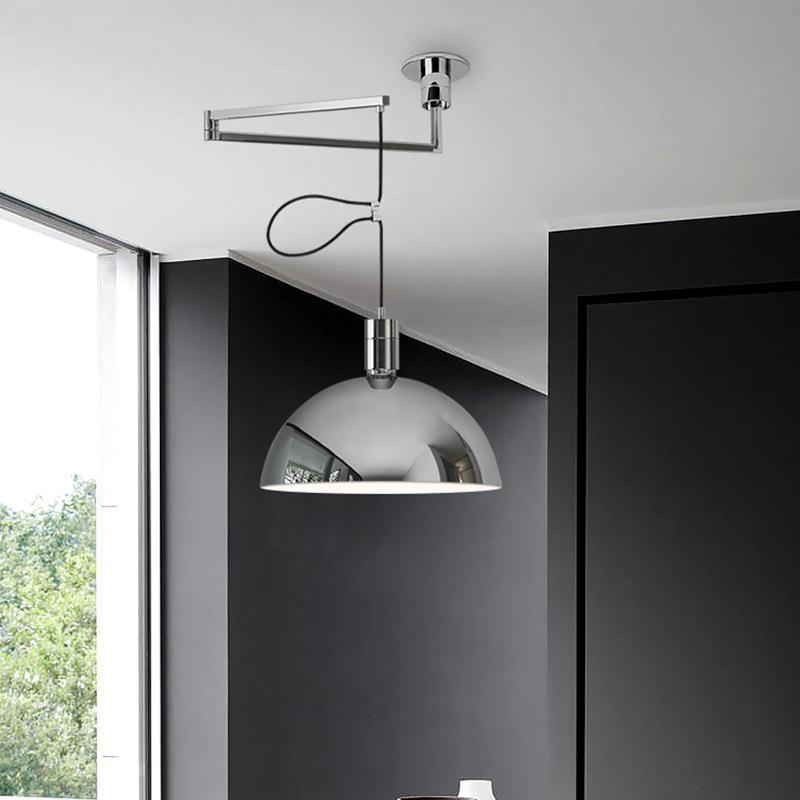 包豪斯可移位餐厅吊灯长杆单头餐桌灯厨房餐桌灯设计师卧室书房灯