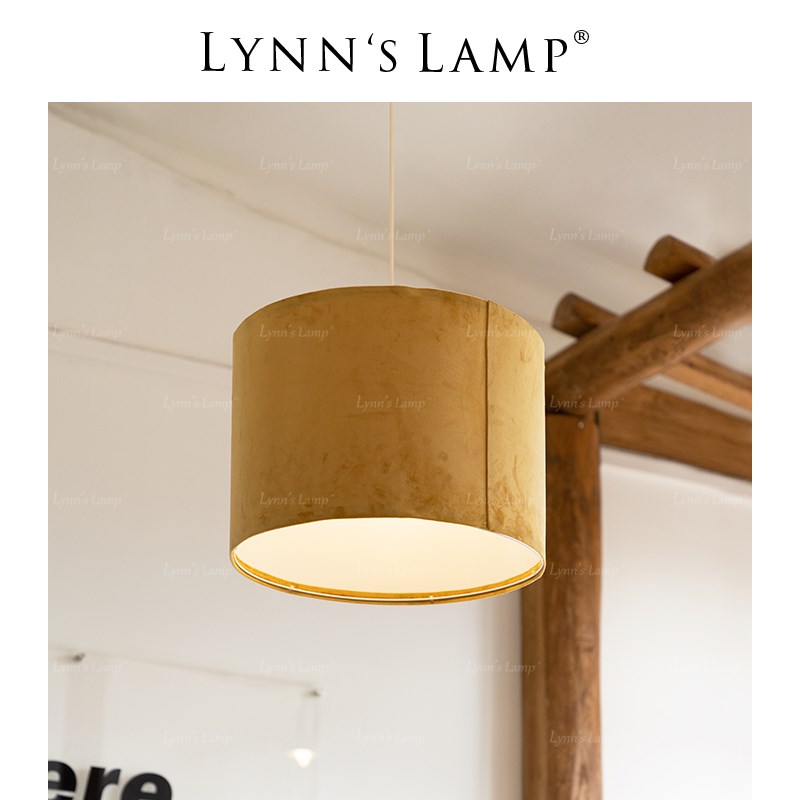 Lynns立意 法式布艺吊灯 卧室书房天鹅绒布中古餐厅设计师灯具