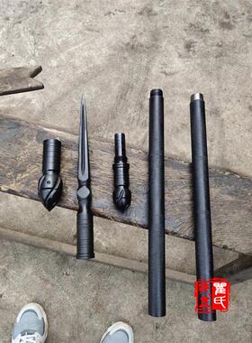 瞿氏铁匠 四面开槽枪头 矛头 枪头 长矛全钢一体手工锻打武术器械