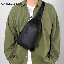 CavlslKcat斜挎包男士单肩包时尚户外休闲运动胸包腰包简约小挎包