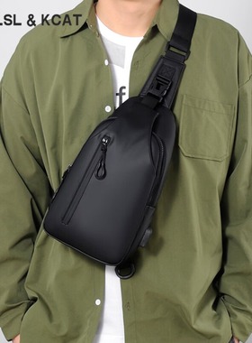 CavlslKcat斜挎包男士单肩包时尚户外休闲运动胸包腰包简约小挎包