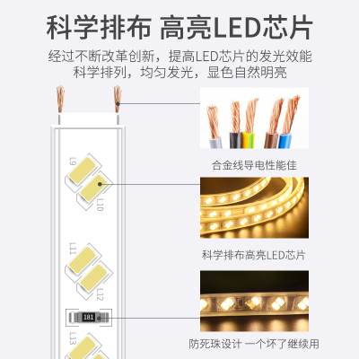LED灯带户外防水超亮双排三色变光led灯条家用装220v吊顶客厅线灯