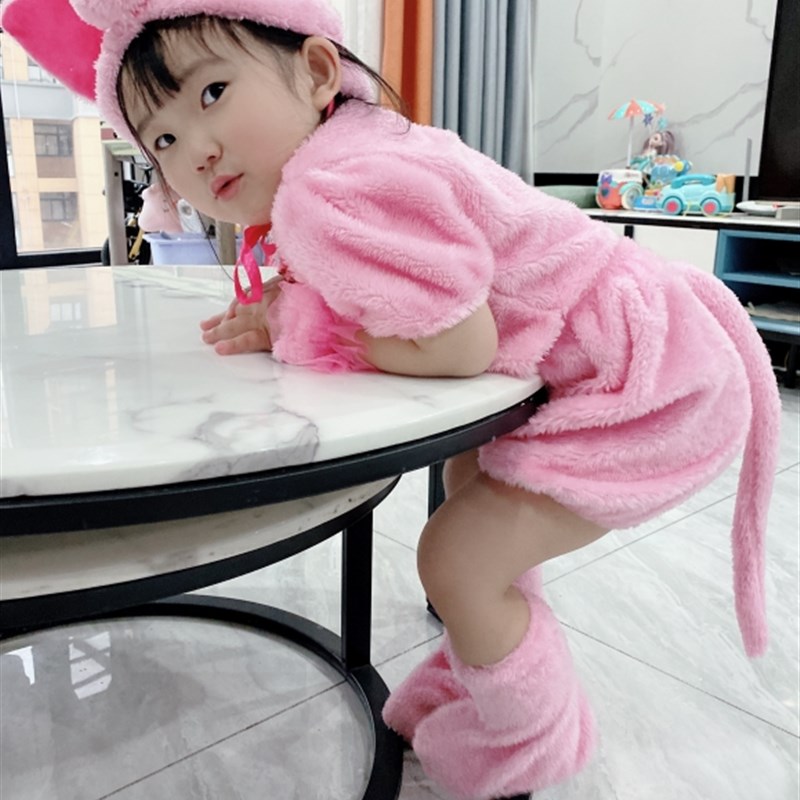 六一儿童动物演出服幼儿园舞蹈快乐小猪吃的饱饱表演服装三只小猪