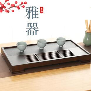 竹木制茶盘家用托盘商务功夫茶具简约干泡台旅行泡茶台干湿沥水盘