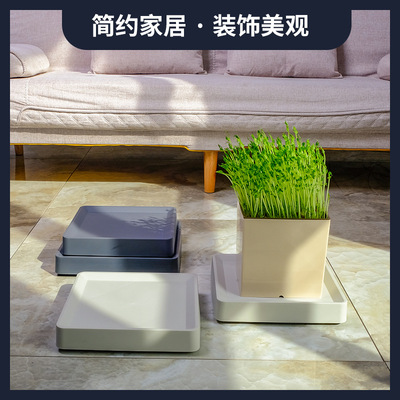 隐藏轮移动花盆托盘正方形花盆垫底滚轮底座万向轮搬花盆花架神器