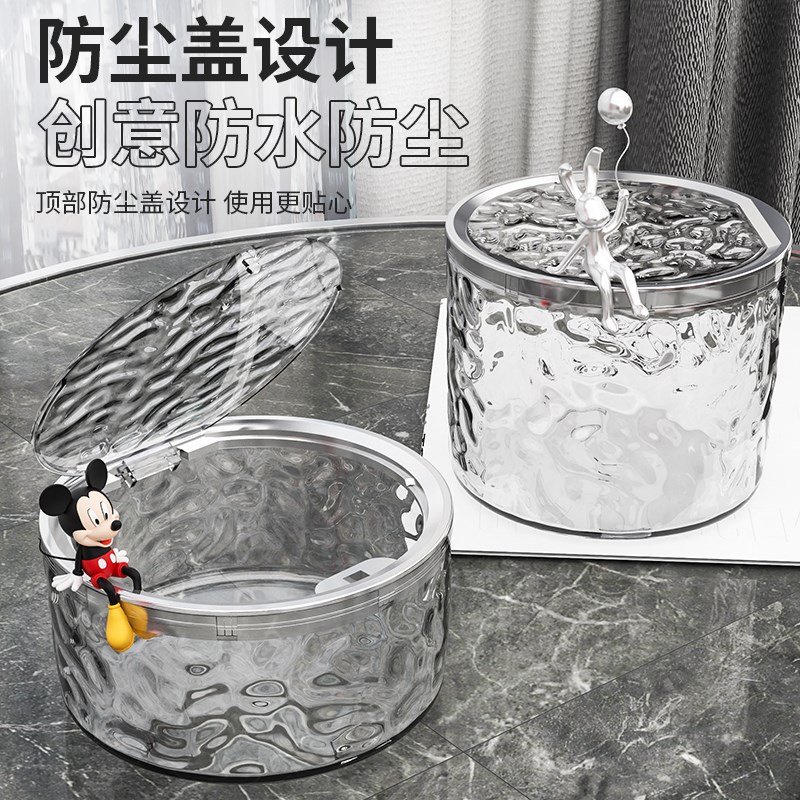 高颜值轻奢卧室茶几家用桌上可爱车载收纳按压式桌面小垃圾桶