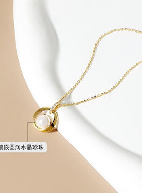 LALACHIC925纯银项链批发女套装珍珠椭圆高级感小众设计ins风气质