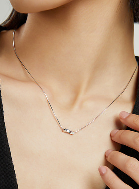 925纯银项链女锁骨链蛇骨链高级感小众设计ins风气质