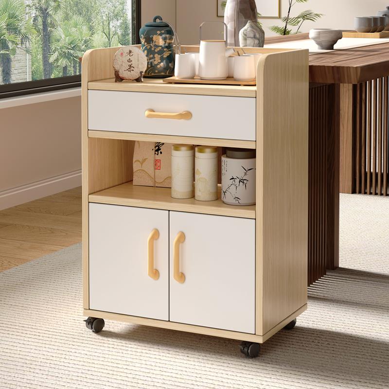 茶水柜置物架家用餐柜移动边几置物架办公室茶叶柜茶具收纳柜子