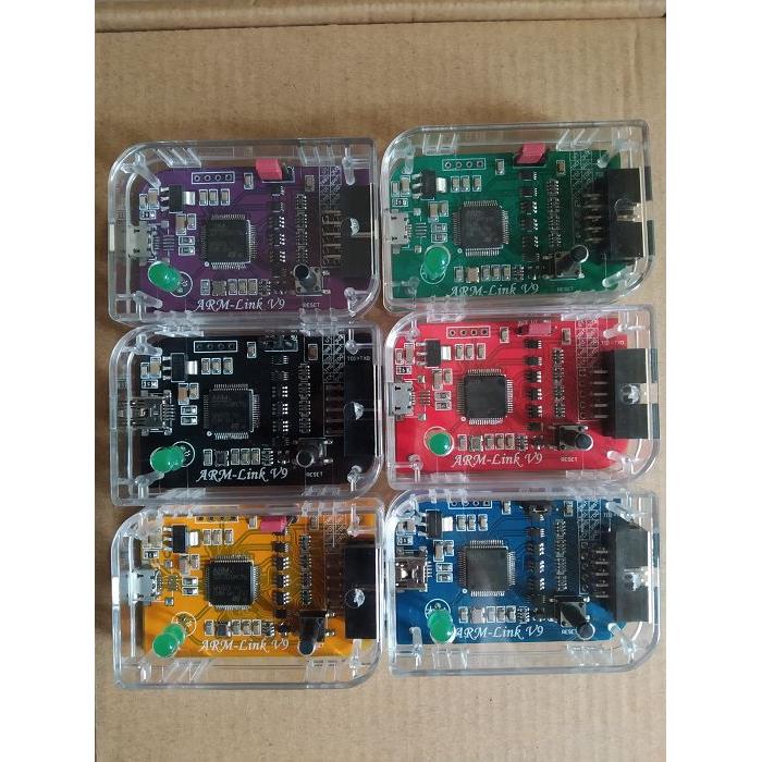 ARM-Link V9迷你彷真器下载器,有串口,带透明外壳,兼容Jlink V9