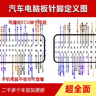 新款汽车主机板针脚定义图主机板ECU端子电路汽车维修资料送车身