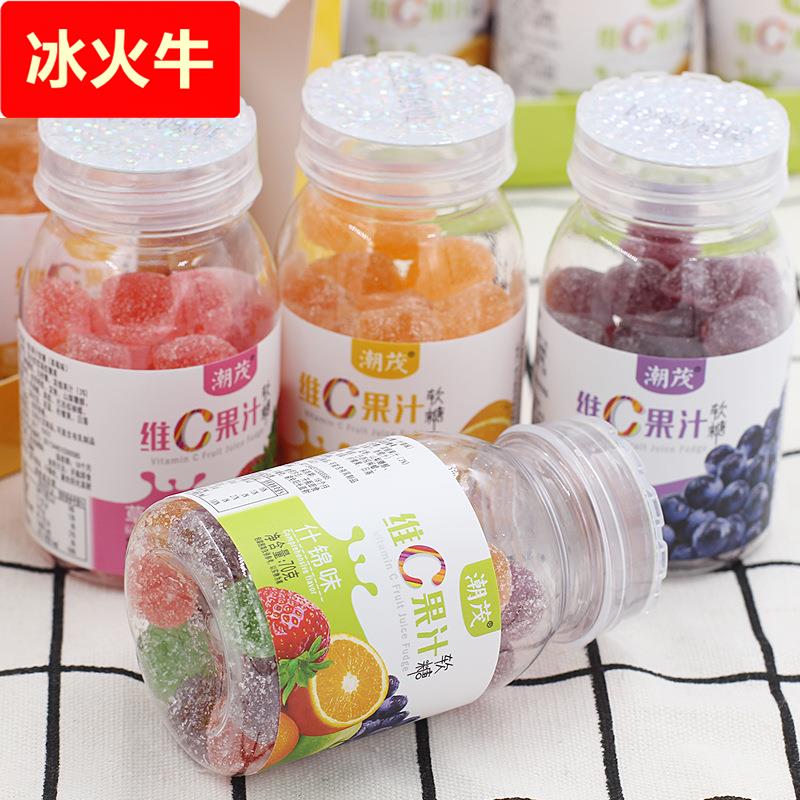 维软糖儿童小零食食品果汁橡皮糖水果糖果草莓盒装什锦混装