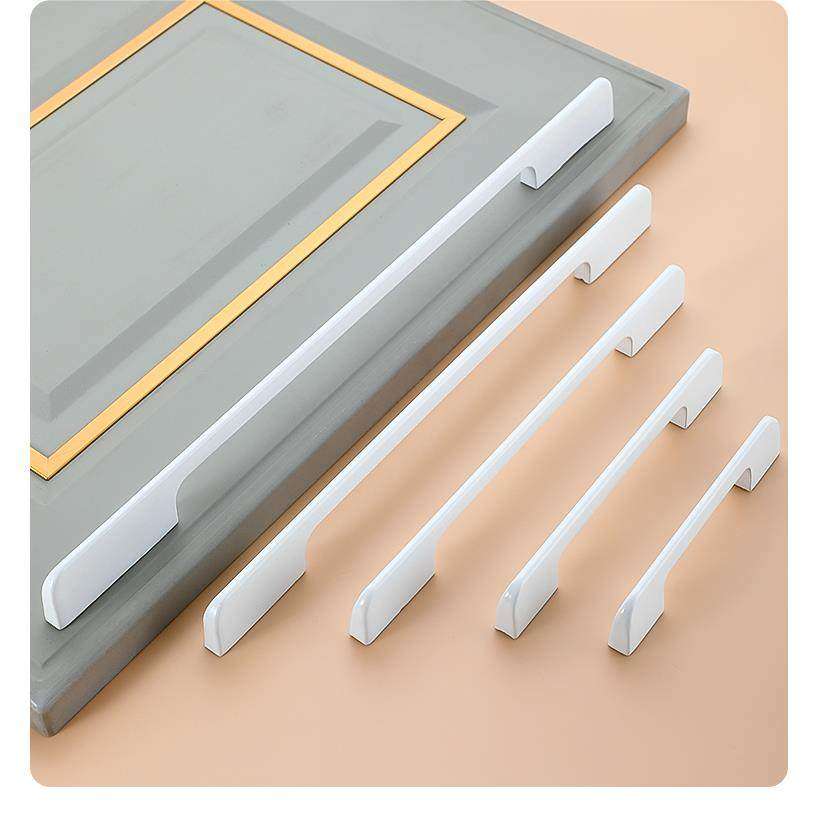 柜门纯白色拉手现代简约轻奢衣橱柜美式欧式把手北欧抽屉鞋柜手柄