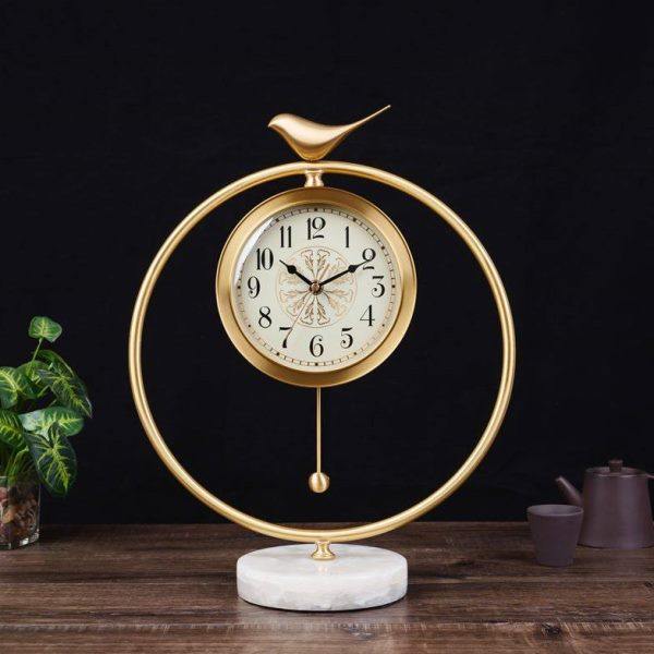 轻奢黄铜座钟新中式客厅桌面装饰时钟台钟家用玄关静音摆钟石英钟,家居饰品,座钟,淘宝优惠券,粉丝福利购,淘宝优惠卷