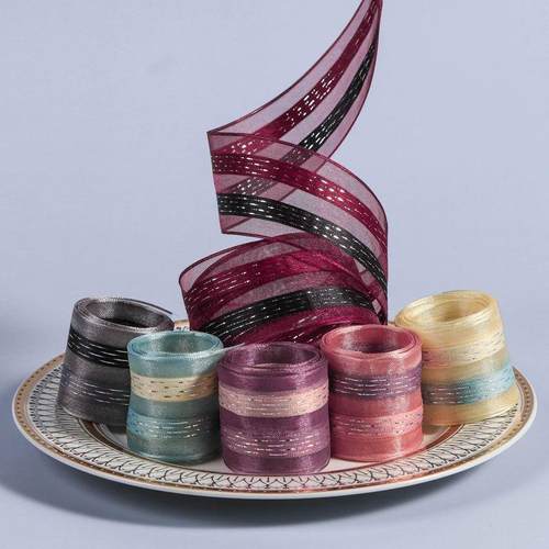 银葱雪纺缎带 礼帽服装辅料发箍蝴蝶结礼盒包装鞋花跳线雪纱织带