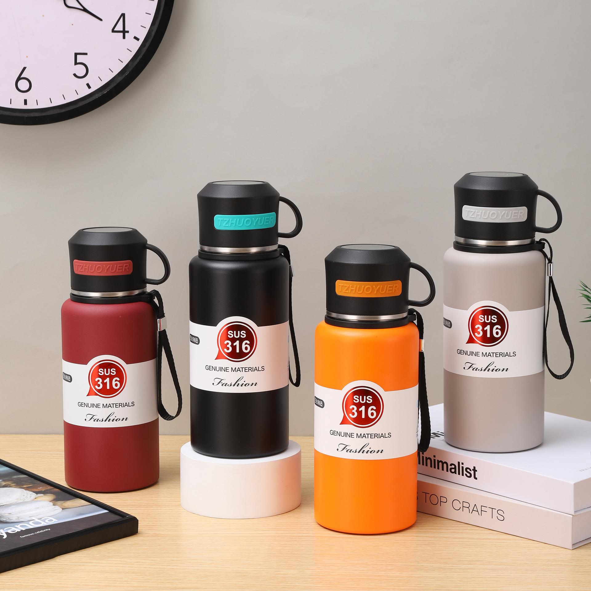 新款不锈钢保温杯高档简约商务真空大容量户外运动壶便携防摔杯子