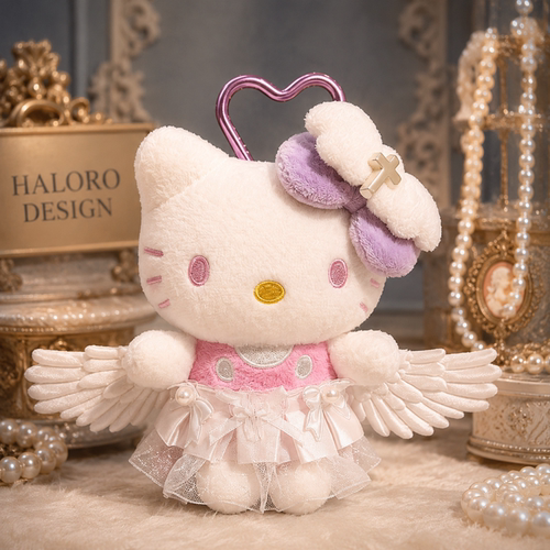 正版HelloKitty毛绒包挂件天使装可爱凯蒂猫钥匙扣包挂饰闺蜜礼物