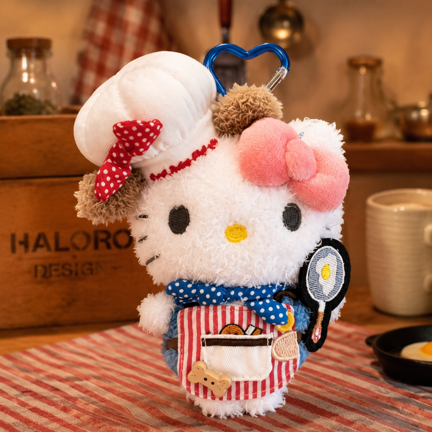正版线条HelloKitty厨师毛绒包挂件可爱凯蒂猫玩偶钥匙扣书包挂饰