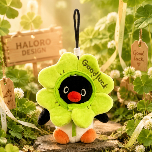 正版Pingu企鹅四叶草装扮毛绒包挂件可爱钥匙扣挂饰潮玩生日礼物